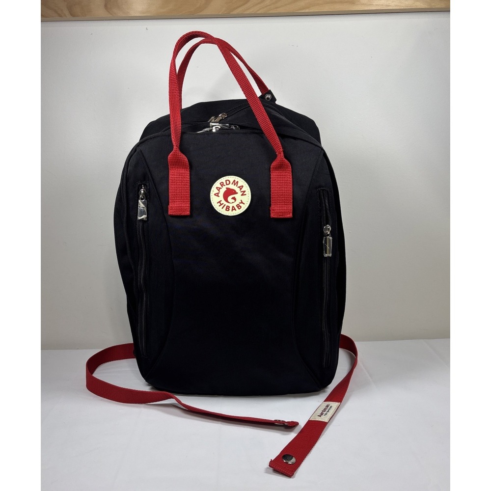 Aardman Hibaby Diaper Lap Top Bag Pockets‎ BackPack Bottle & Wipes Storage Black